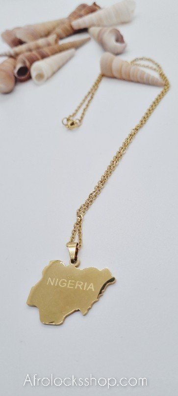 Chaîne et pendentif acier inoxydable Nigéria