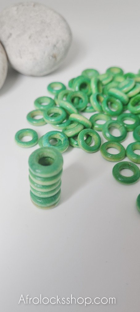 Lot de 100 perles vertes