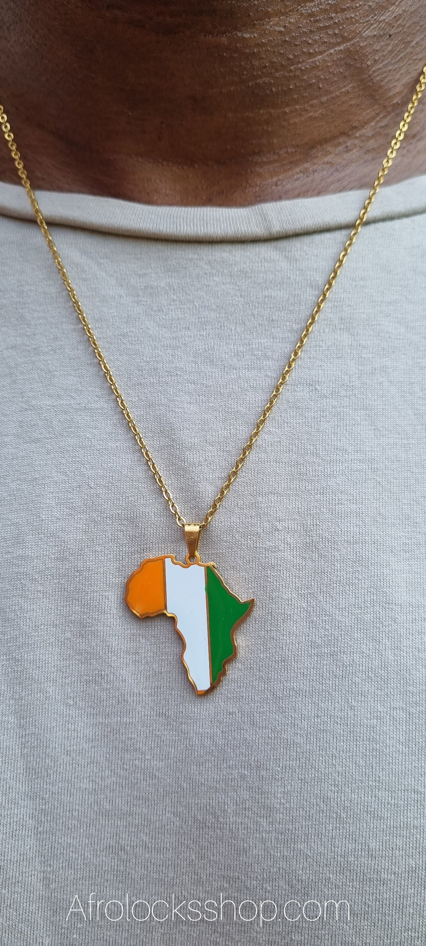 Collier Afrique Côte d'Ivoire plaqué or