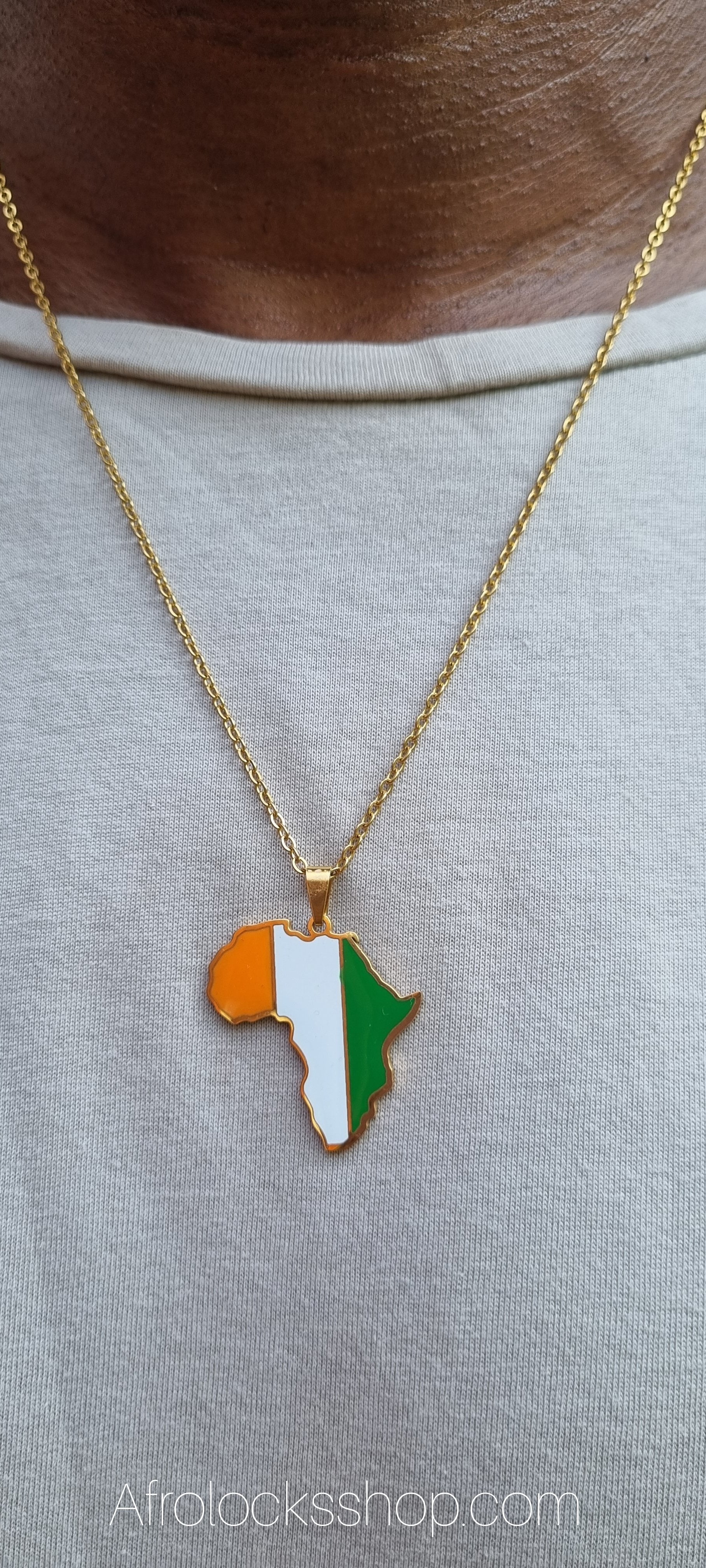 Collier Afrique Côte d'Ivoire plaqué or