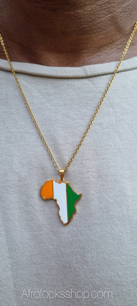Collier Afrique Côte d'Ivoire plaqué or