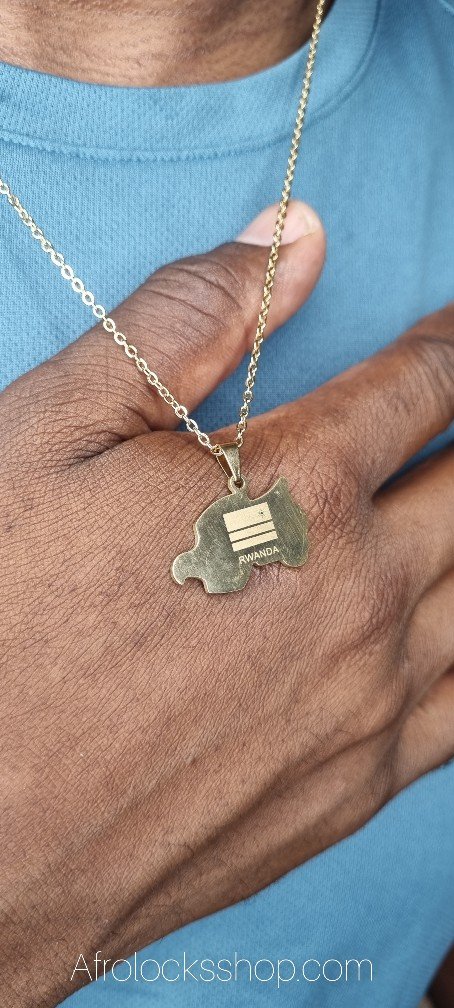 Pendentif Rwanda et chaîne 60 CM