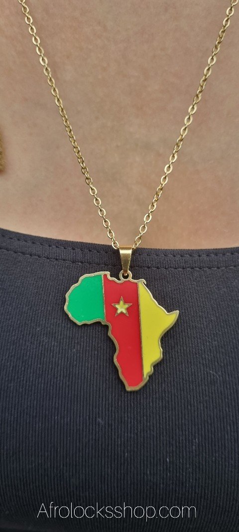 Collier Afrique drapeau Cameroun
