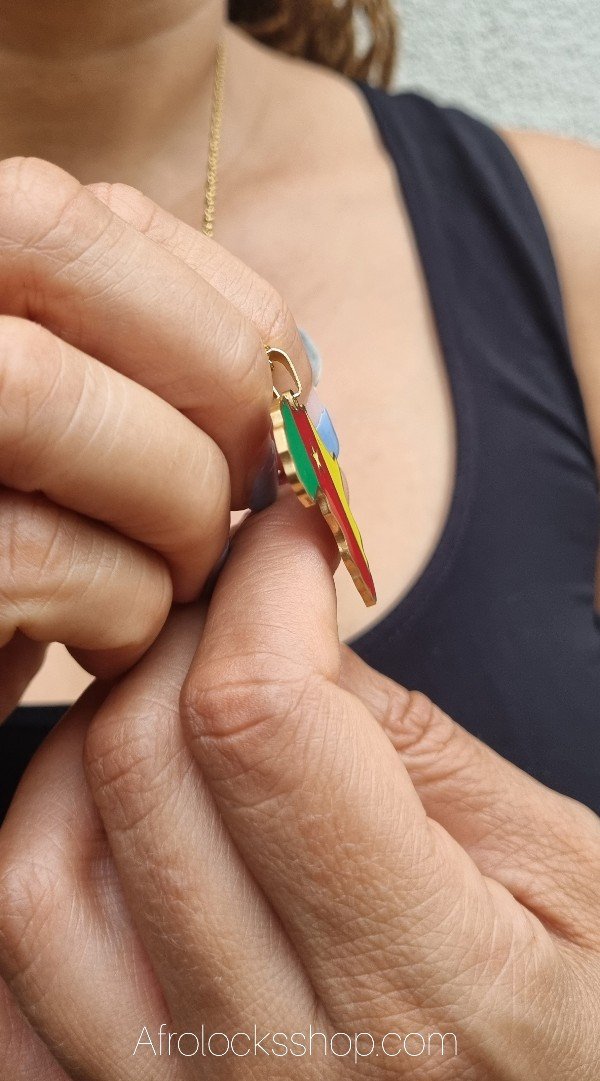 Collier Afrique drapeau Cameroun