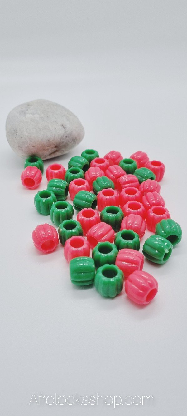 Lot de perles rose et vert