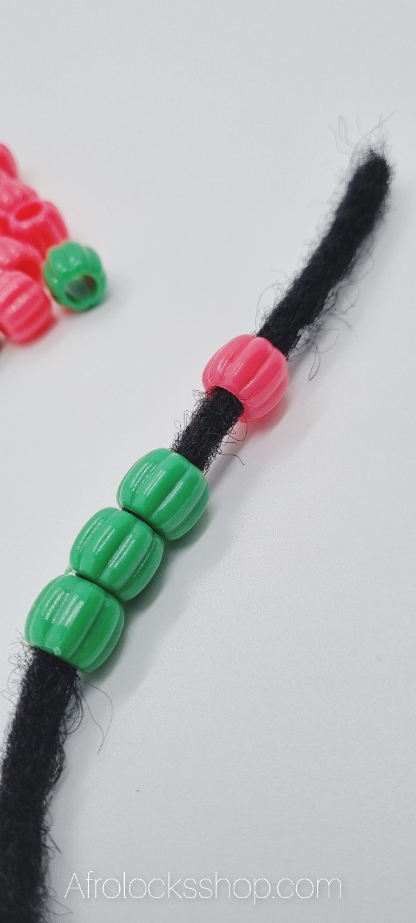 Lot de perles rose et vert