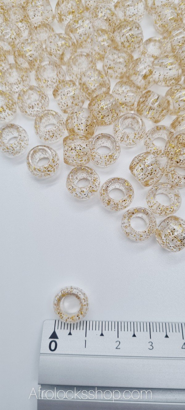 Lot de perles rondes semi transparentes à paillettes-SQ0250075