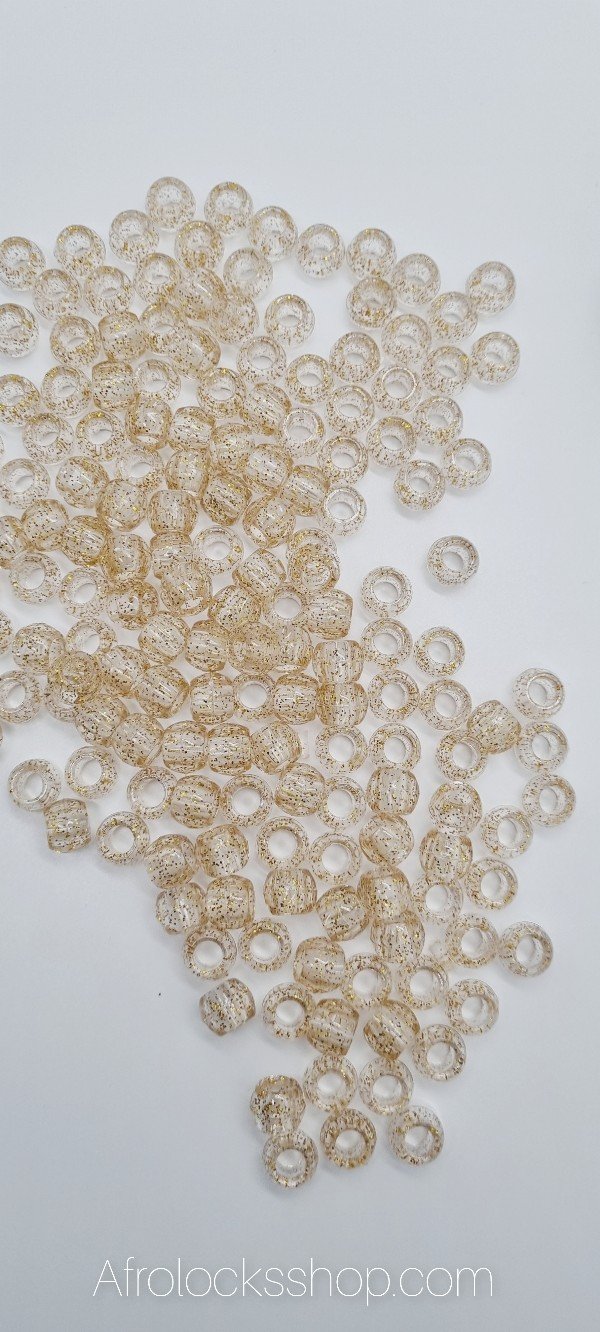 Lot de perles rondes semi transparentes à paillettes-SQ0250075