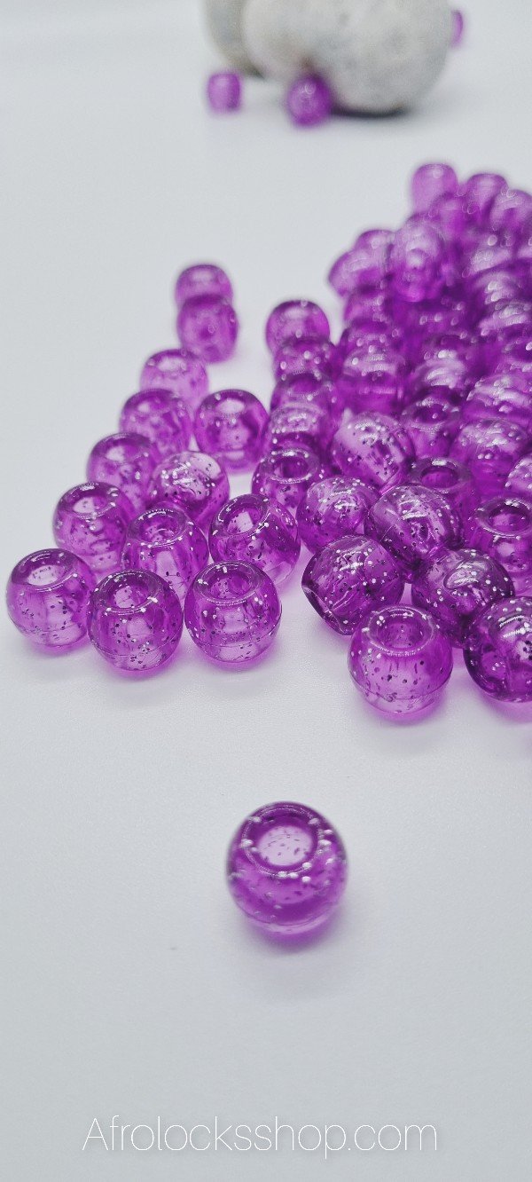 Lot de perles rondes semi transparentes à paillettes-SQ0250075