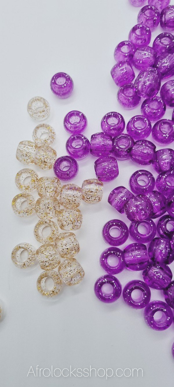 Lot de perles rondes semi transparentes à paillettes-SQ0250075