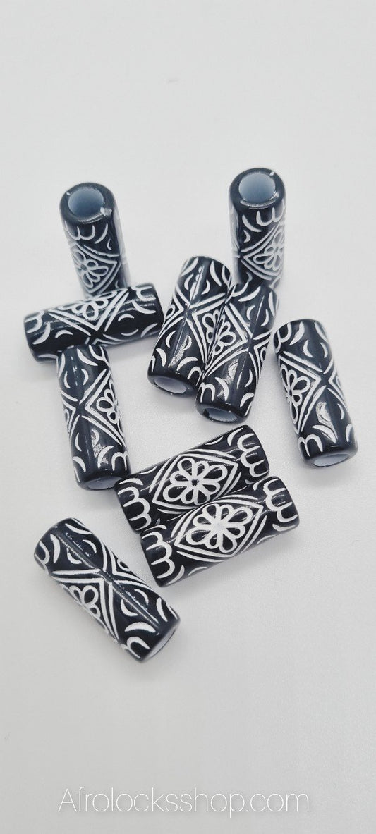 10 x perles longues tonneau viking tribal