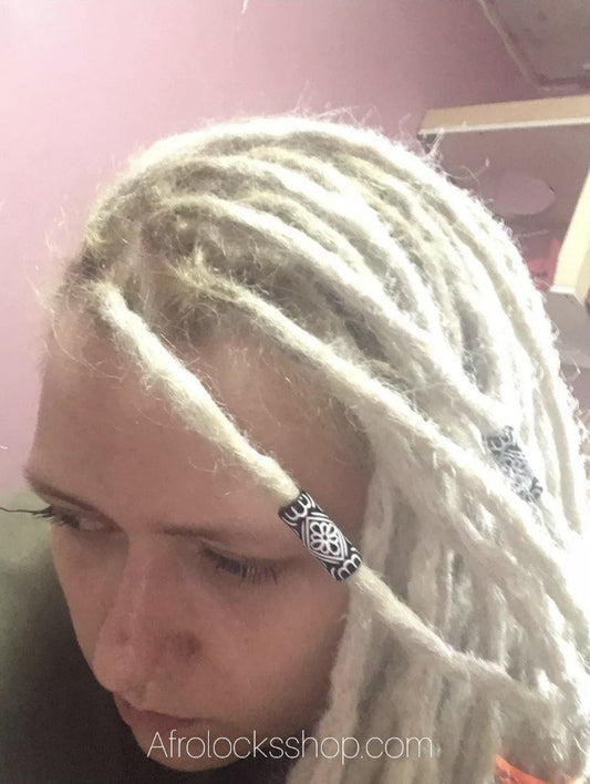 10 x perles longues tonneau viking tribal