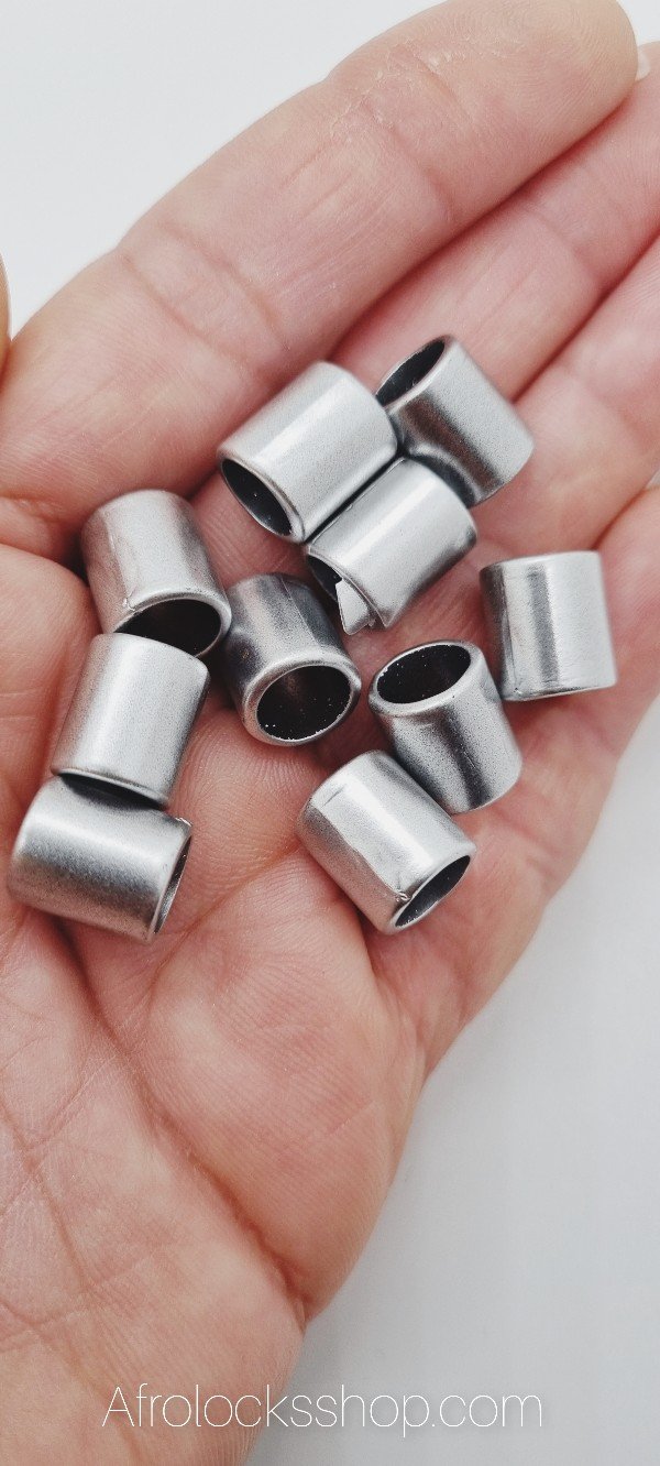 10 x bijoux tube à cheveux imitation métal