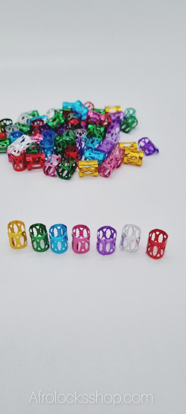 Manchettes anneaux cheveux multicolores