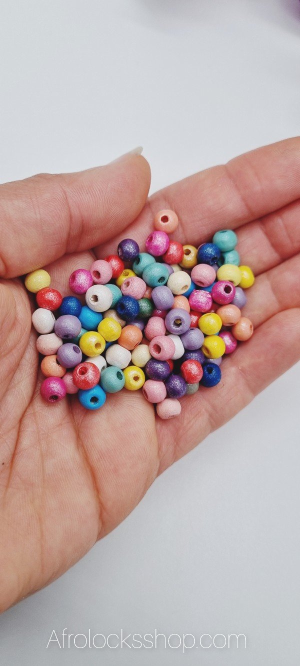 100 perles couleurs en bois