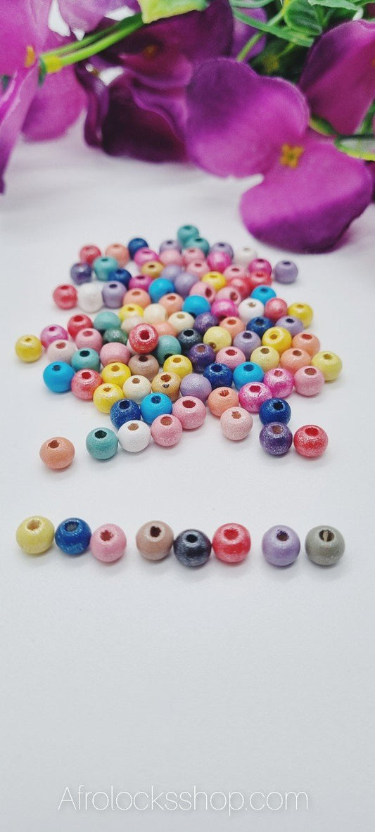 100 perles couleurs en bois