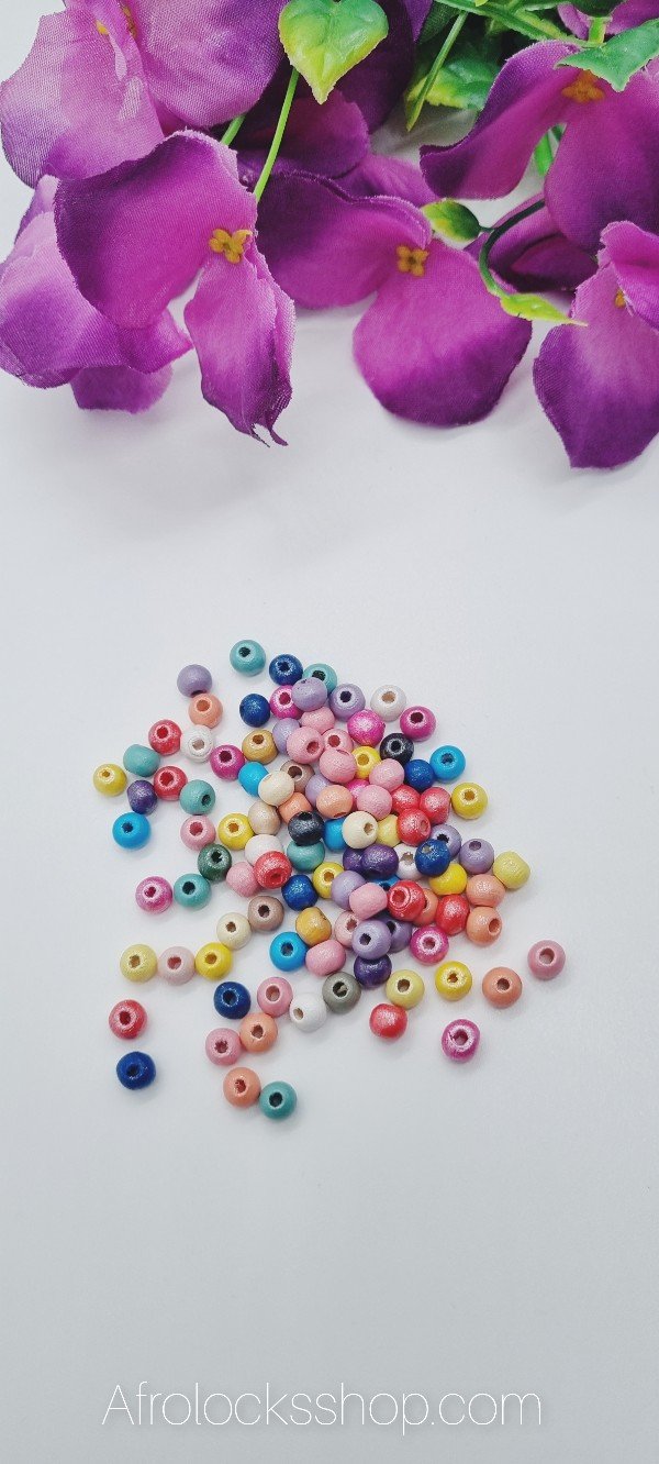 100 perles couleurs en bois