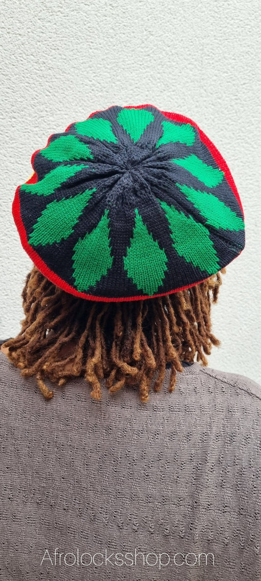 Béret aux couleurs rasta