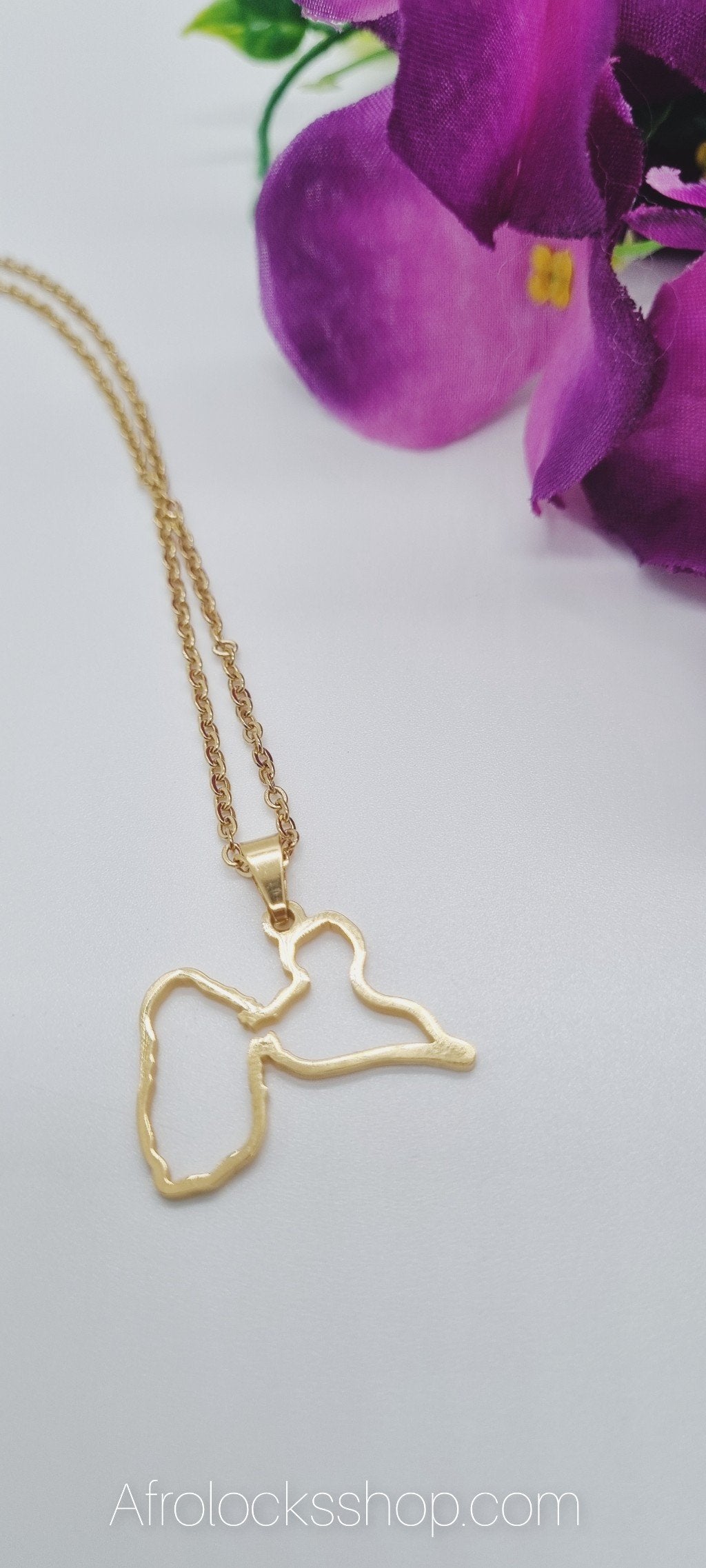 Chaîne pendentif Guadeloupe contours-SQ8427112