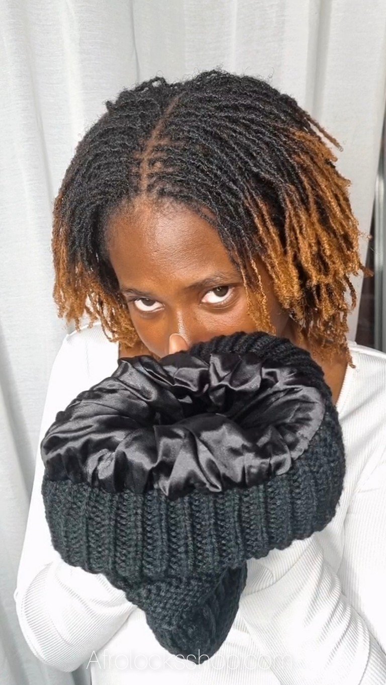 Bonnet d'hiver slouchy doublé de satin