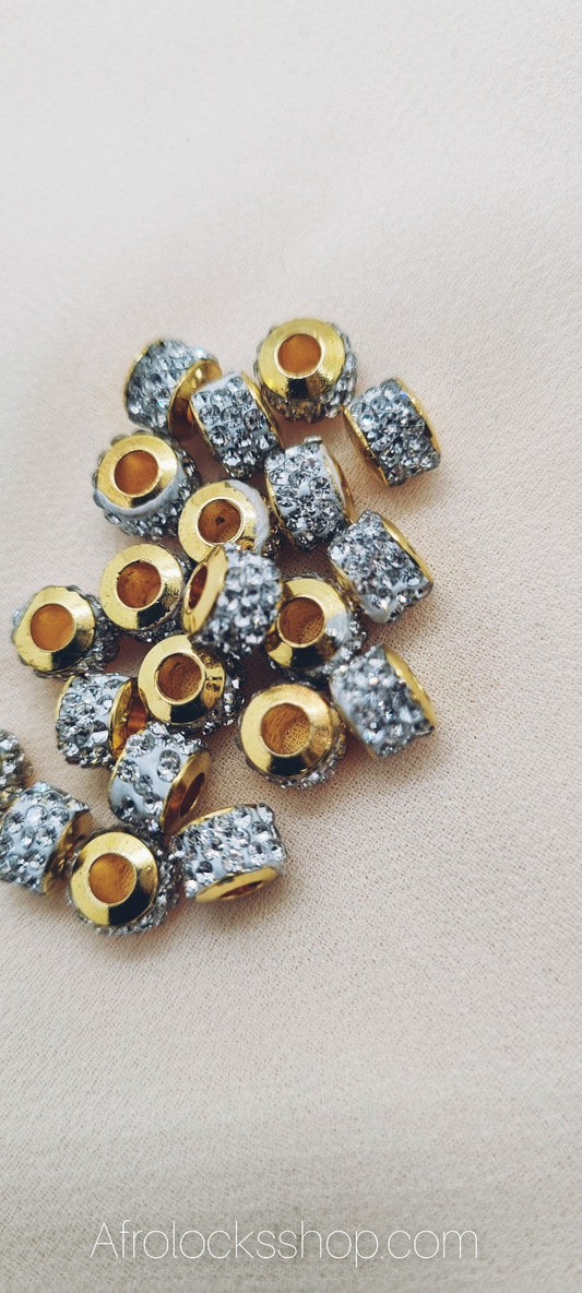 20 x perles luxe avec strass argent ou or-SQ8993130