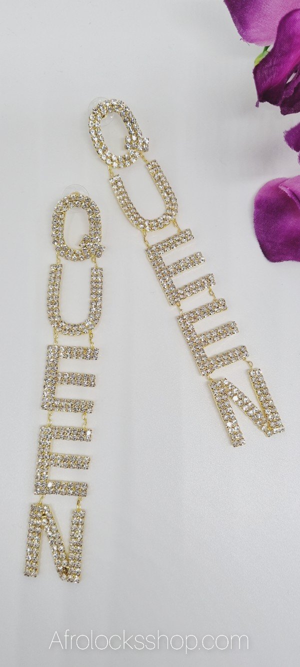 Boucles d'oreilles strass queen