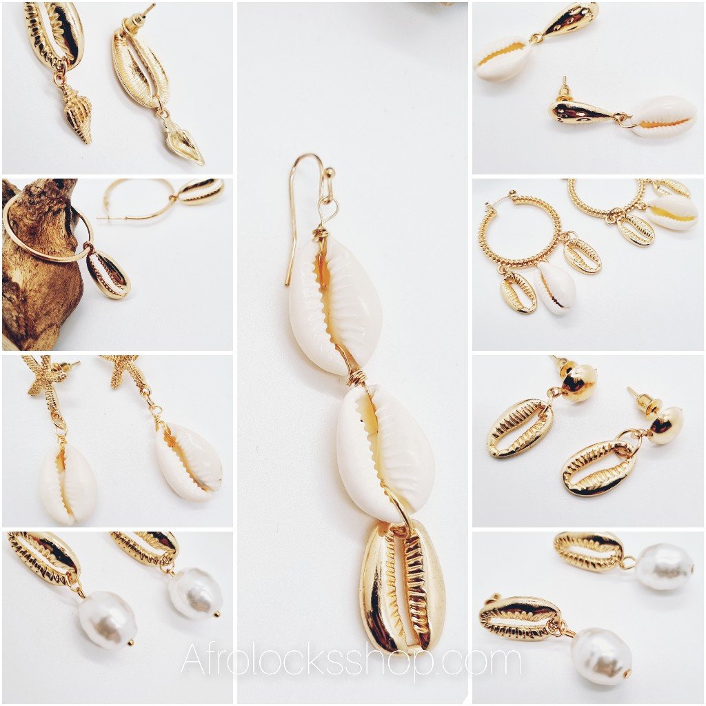 Boucles d'oreilles fantaisie cauris-SQ5113241