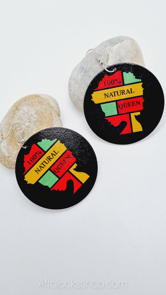 Boucles d'oreilles 100% natural queen