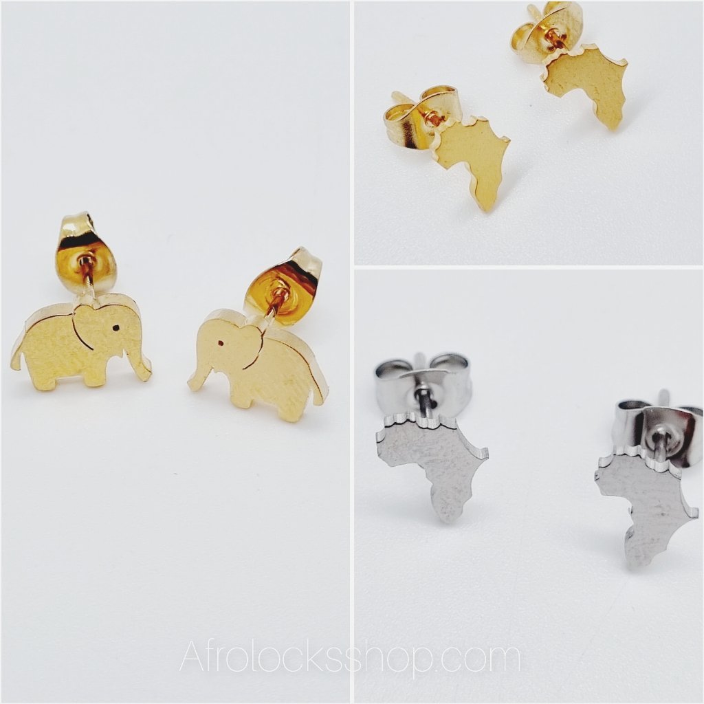 Puces d'oreilles africaines plaqué 18K-SQ1584725