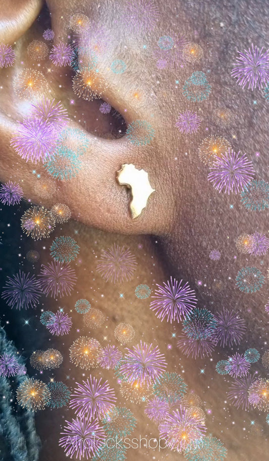 Puces d'oreilles africaines plaqué 18K-SQ1584725