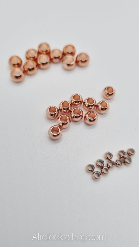 Perles plaqué or microlocks lot de 20 - 3 tailles-SQ2742529