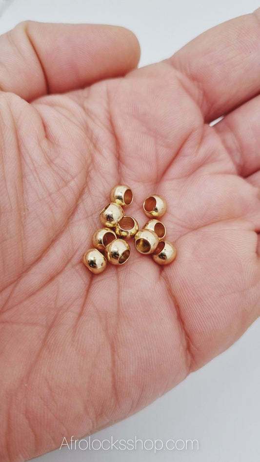 Perles plaqué or microlocks lot de 20 - 3 tailles-SQ2742529