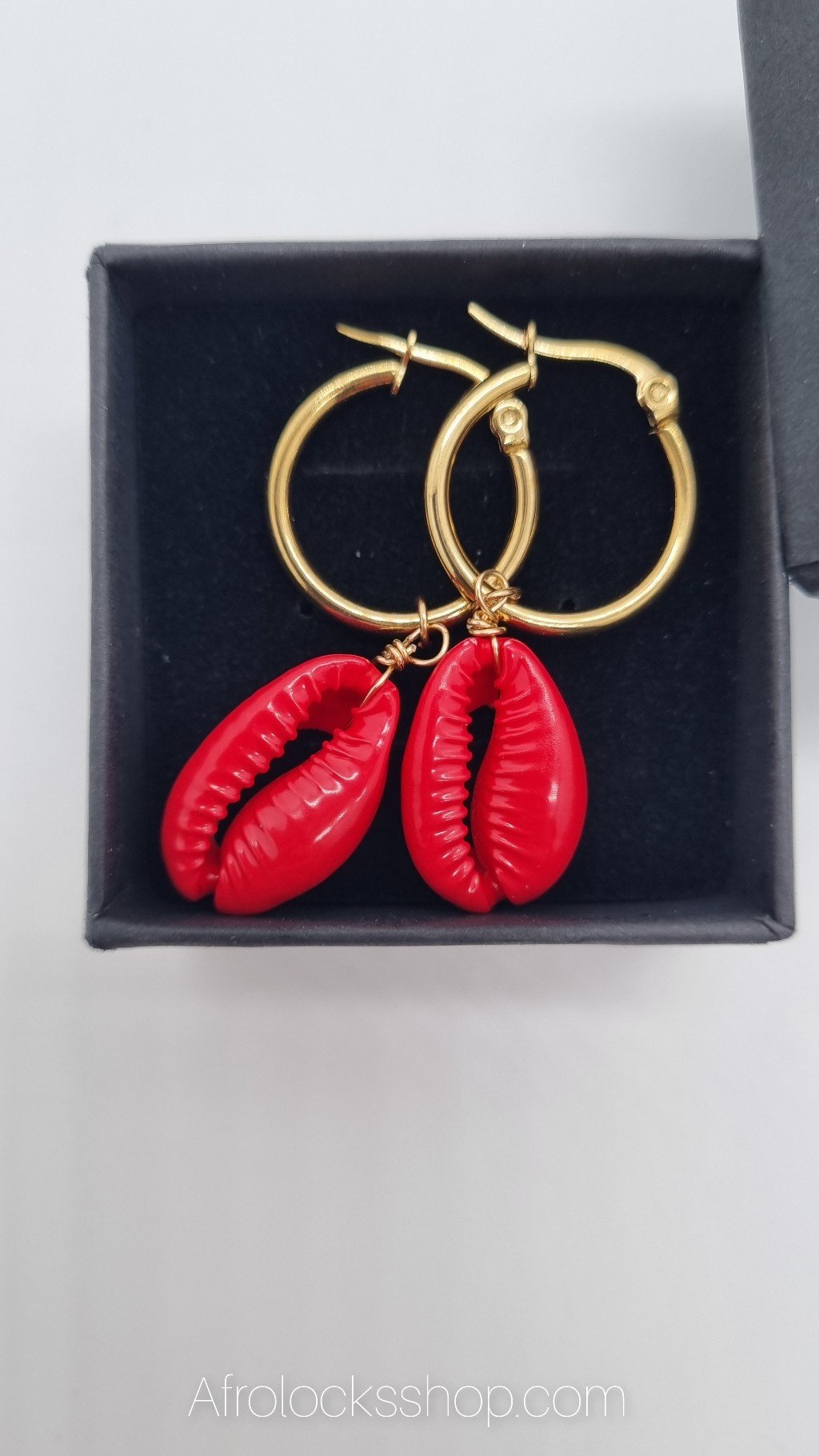 Boucles d'oreilles plaqué or cauris colorés-SQ1178340