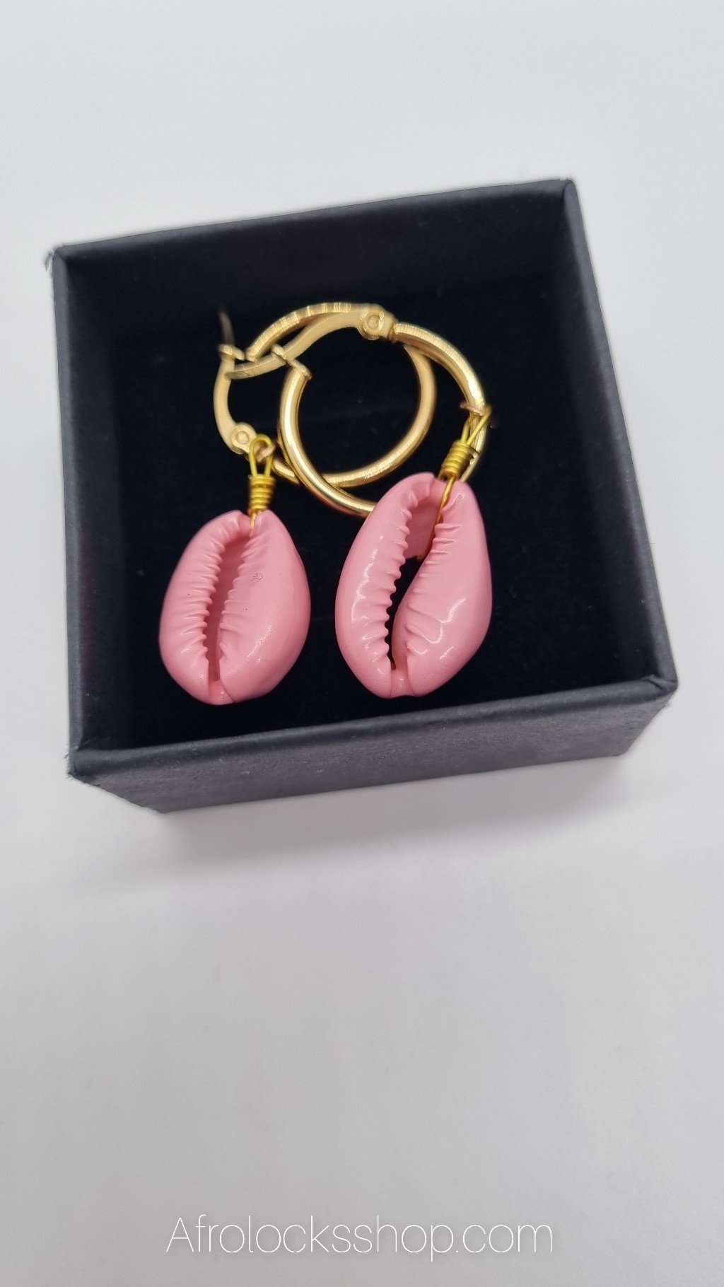 Boucles d'oreilles plaqué or cauris colorés-SQ1178340