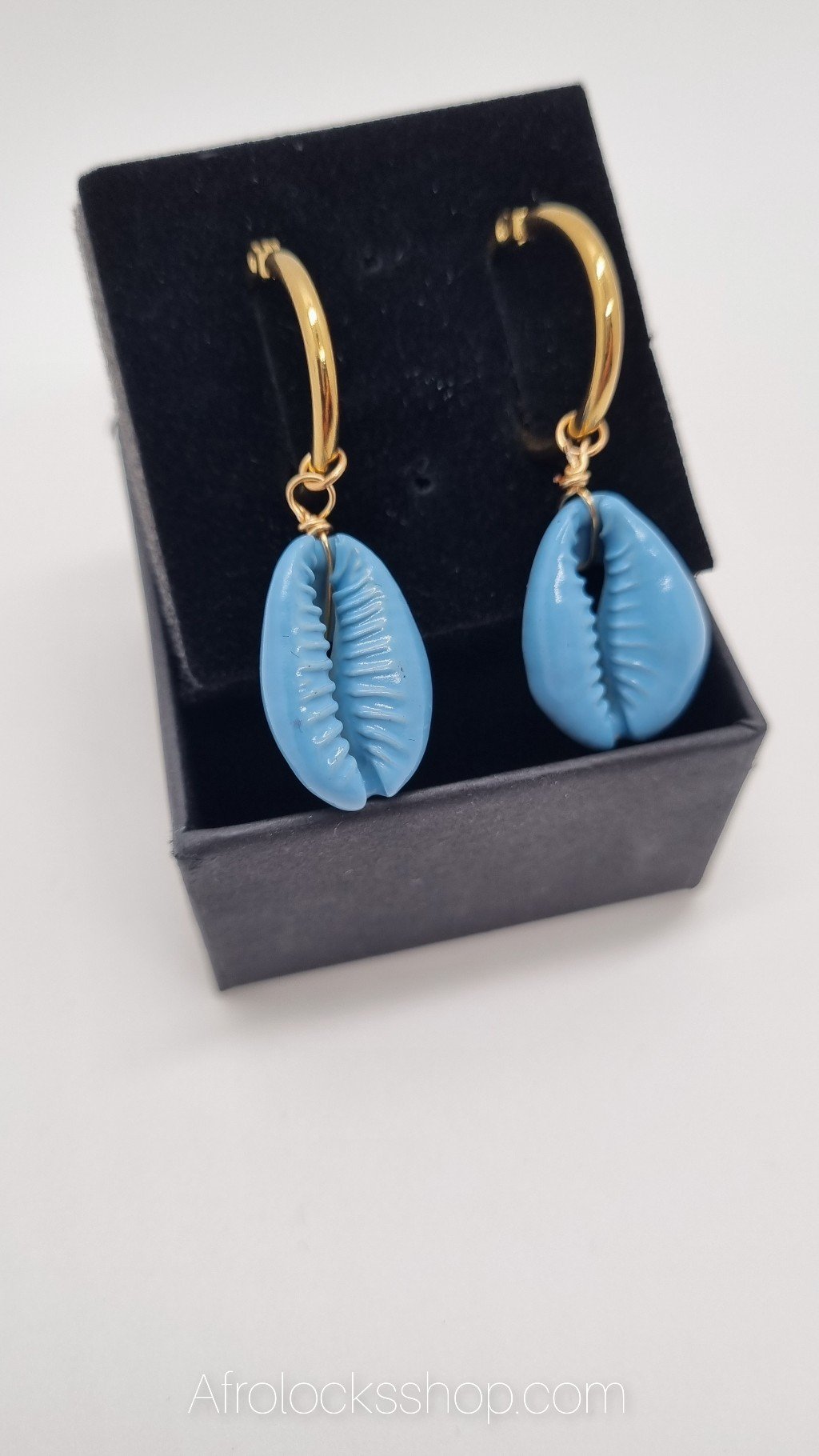 Boucles d'oreilles plaqué or cauris colorés-SQ1178340