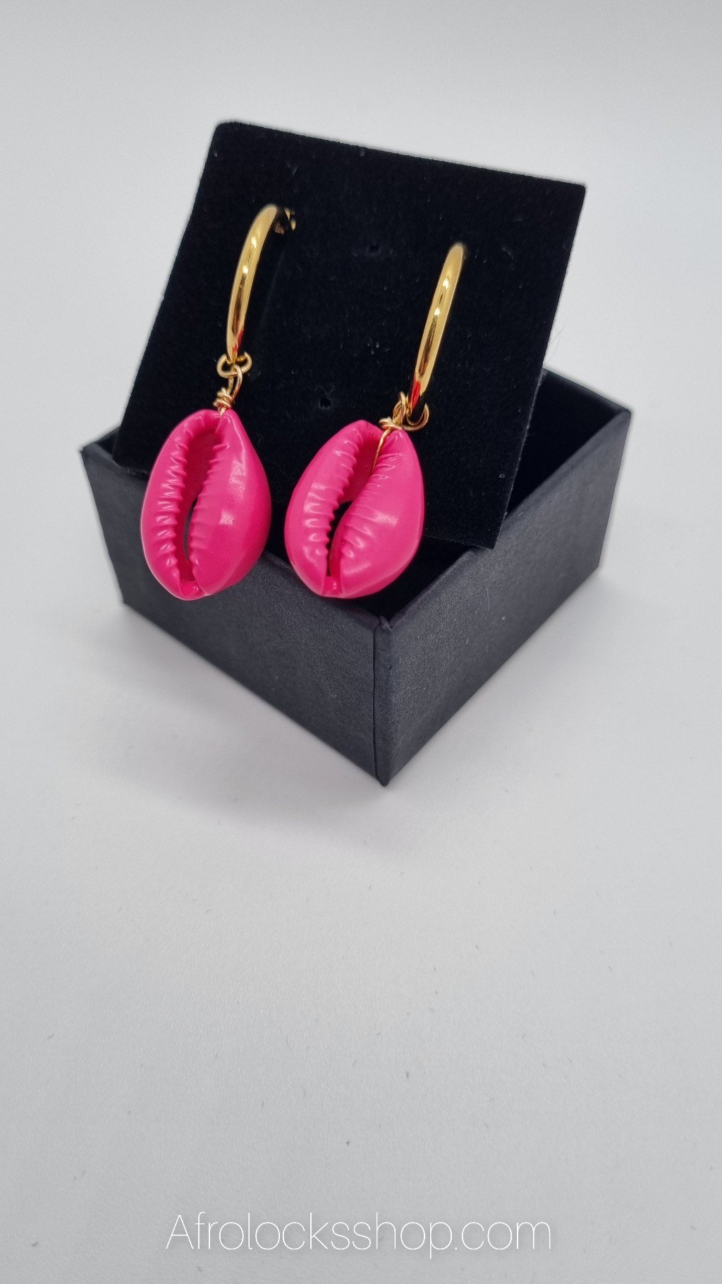 Boucles d'oreilles plaqué or cauris colorés-SQ1178340