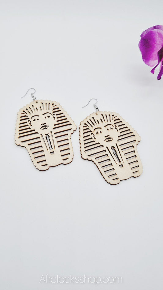 Boucles d'oreilles bois Pharaon