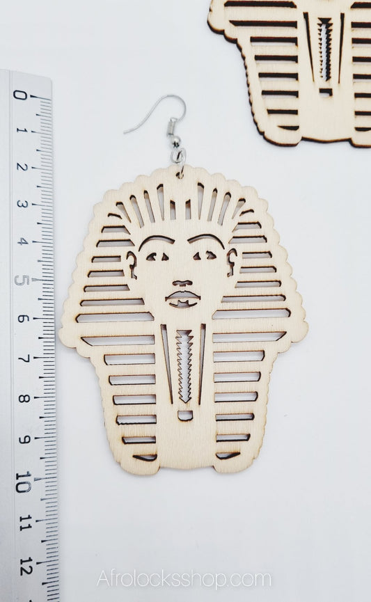 Boucles d'oreilles bois Pharaon