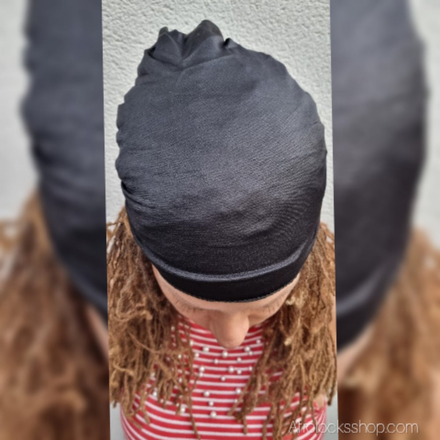 Knotted Wrap en Jersey – Turban à nœud pour locks & tresses (Violet ou Noir)