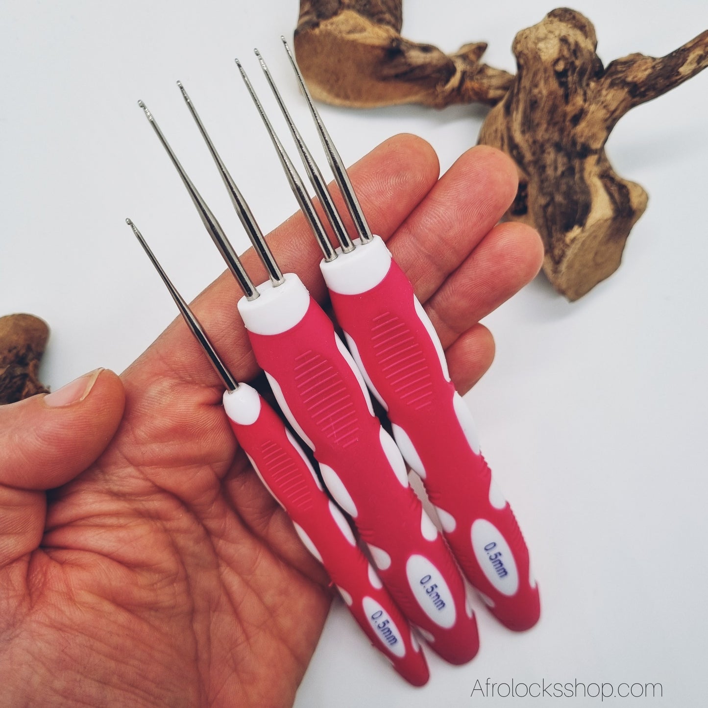 Set crochets pour locks – 0,50 mm (rose) ou 0,75 mm (multicolore), 1/2/3 pointes 🧶