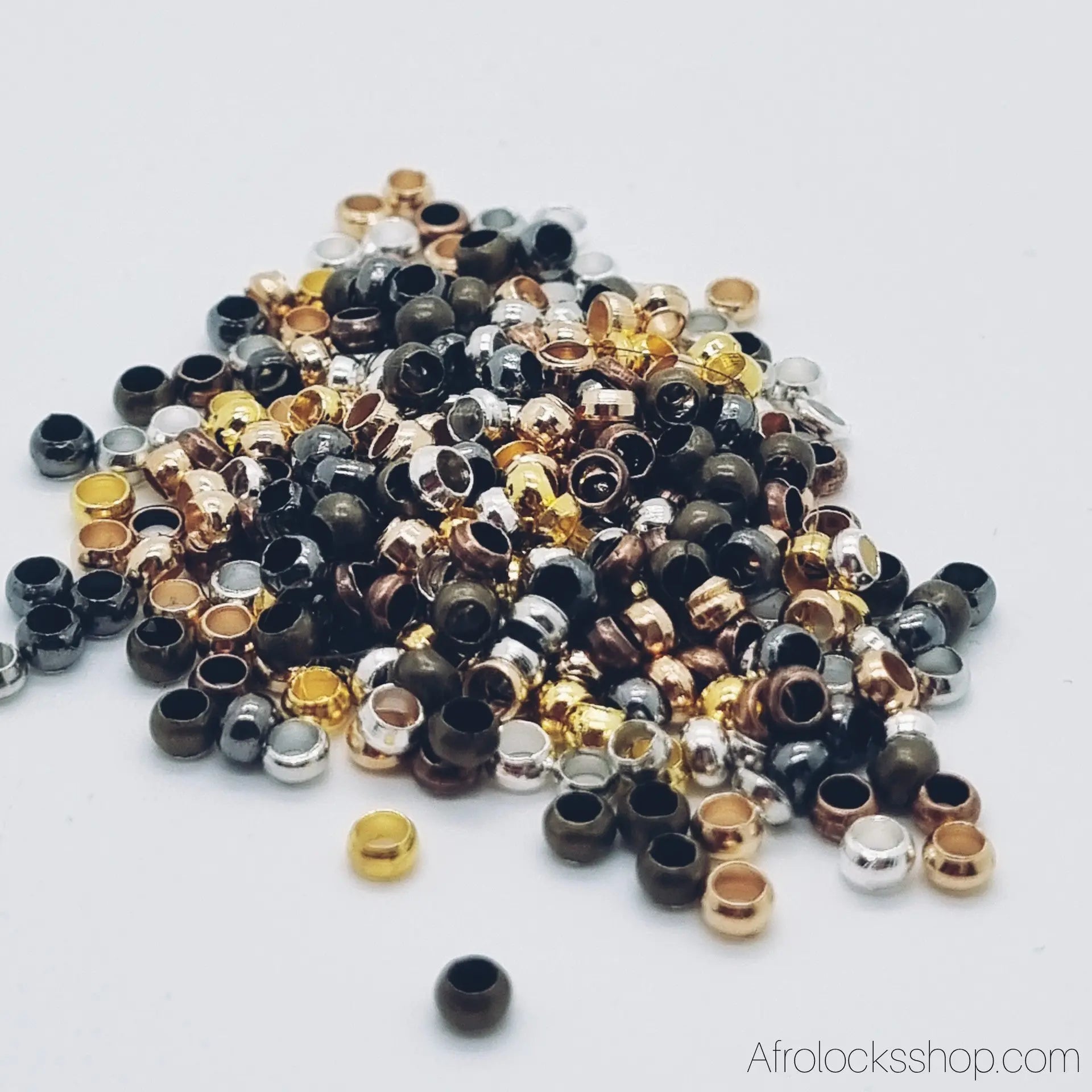 Lot-500-perles-metal-mix - Afro Locks Shop