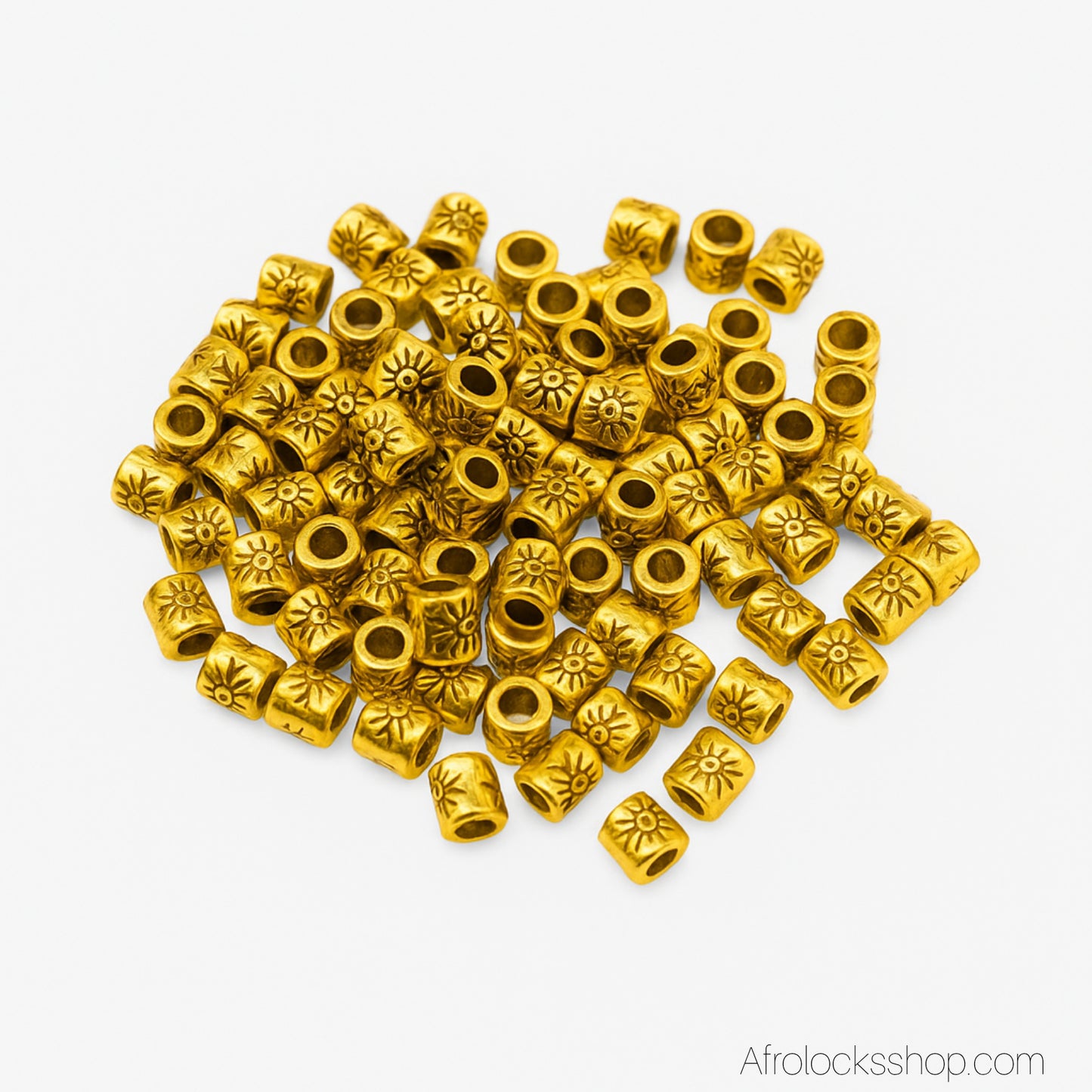 Lot 100 perles microlocks & sisterlocks – 4 mm (trou 2,2 mm) – or/bronze/argent