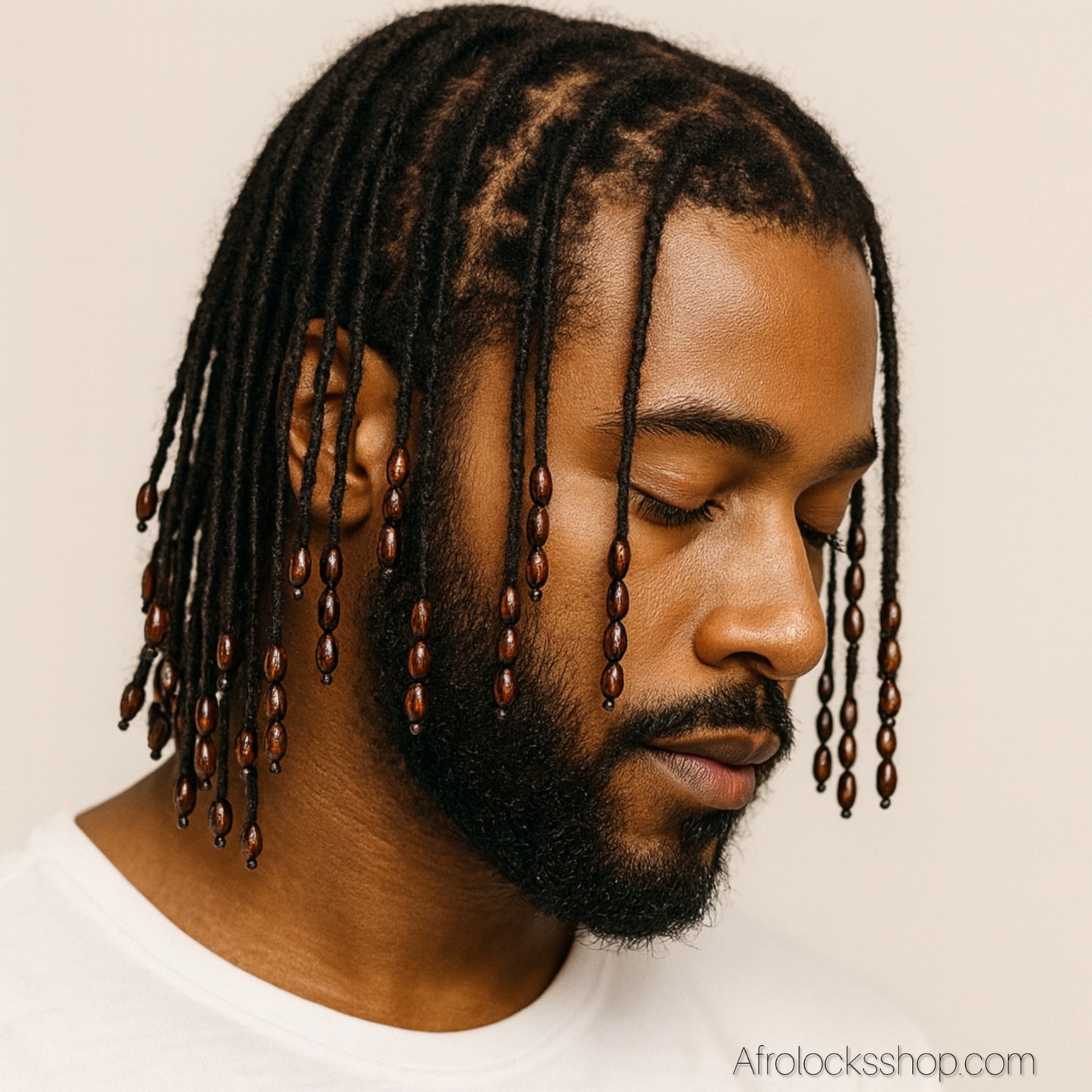 Perles en bois marron – 500 pcs (7 mm, trou 1,5 mm) • Sisterlocks, tresses, DIY 🌰