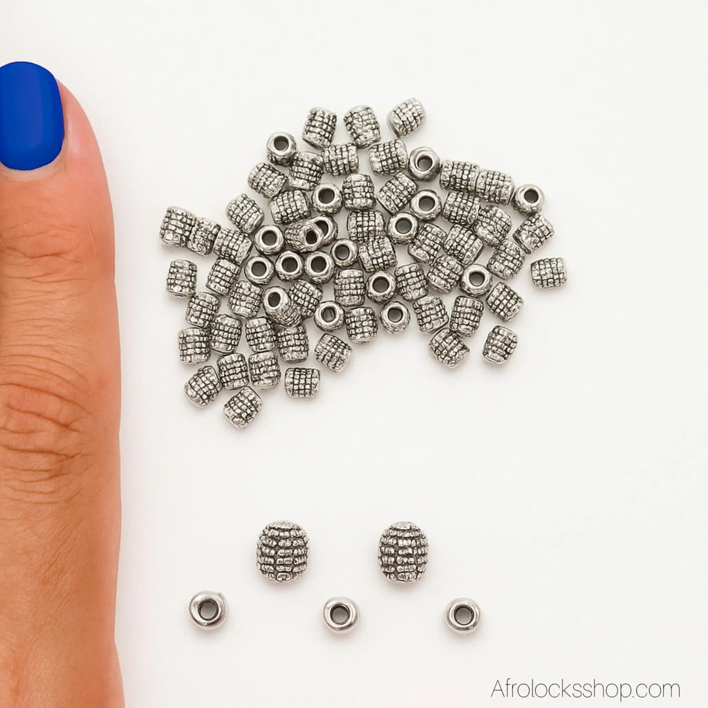 Lot_100_perles_argent_microlocks_petites_locks_5 - Afro Locks Shop