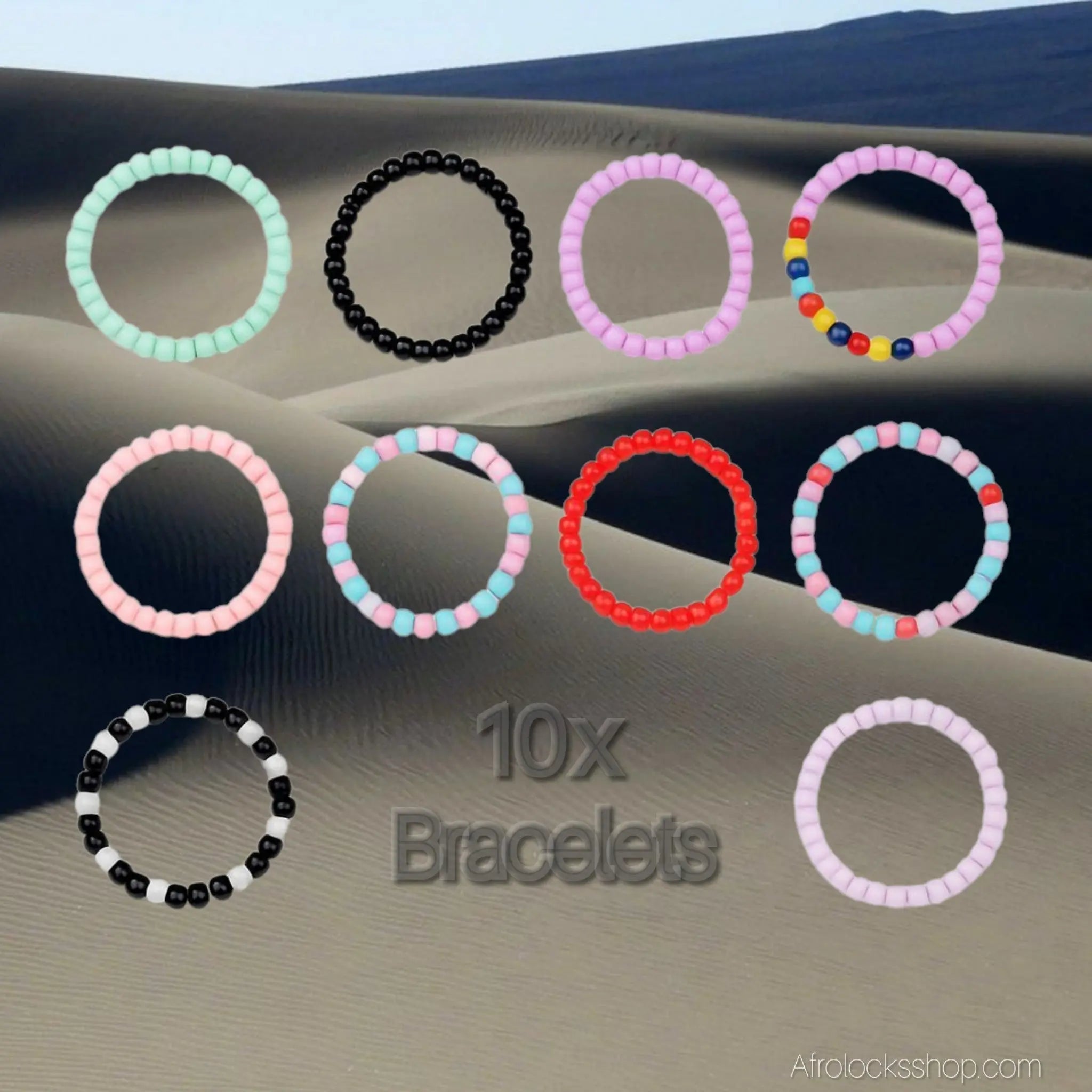 Lot_10_bracelets_cheville_elastiques_en_perles_2 - Afro Locks Shop