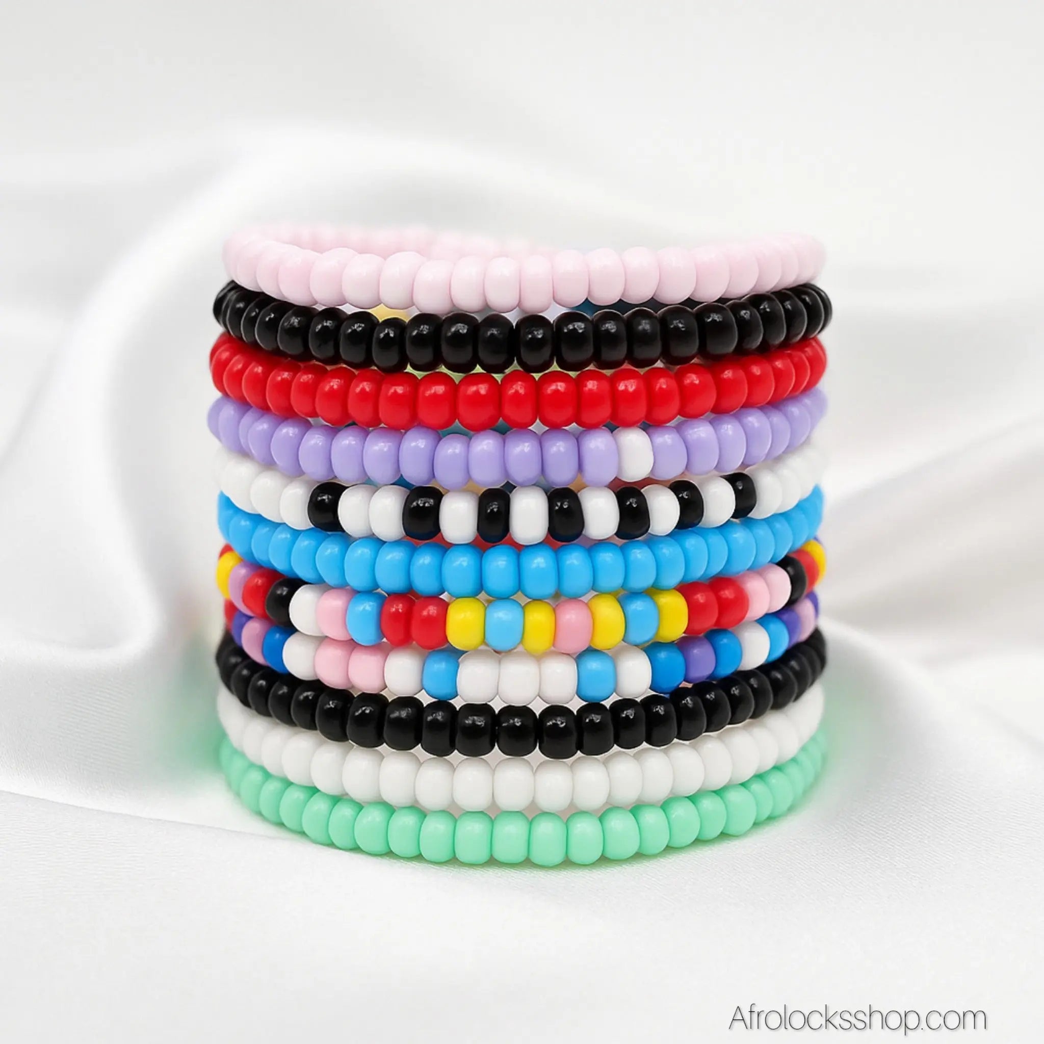 Lot_10_bracelets_cheville_elastiques_en_perles_4 - Afro Locks Shop