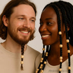 Lot_50_perles_bois_brut - Afro Locks Shop