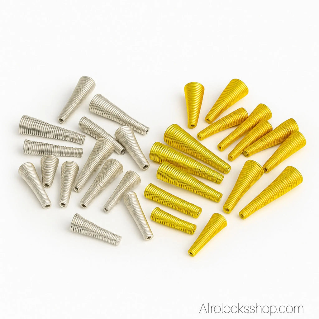 Lot_bijoux_cones_spirales_microlocks_sisterlocks_3 - Afro Locks Shop