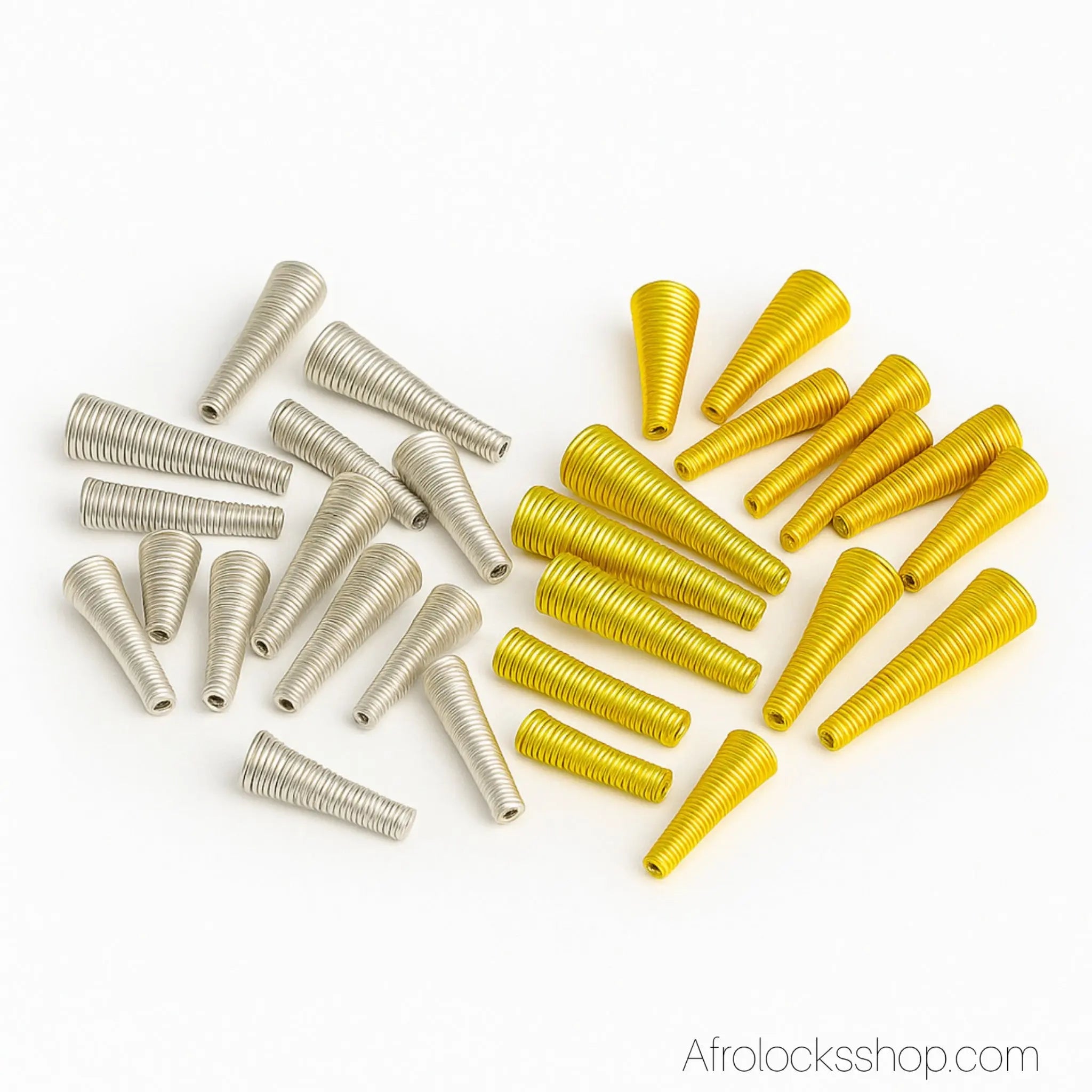 Lot_bijoux_cones_spirales_microlocks_sisterlocks_3 - Afro Locks Shop