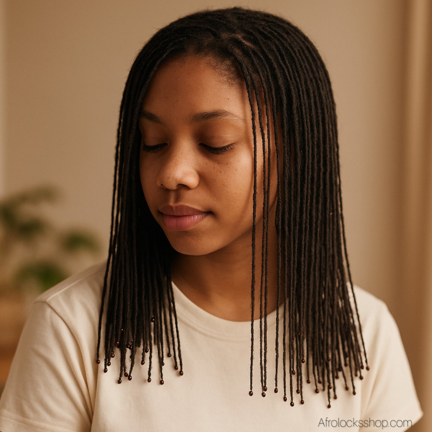 Perles en bois marron – 500 pcs (7 mm, trou 1,5 mm) • Sisterlocks, tresses, DIY 🌰